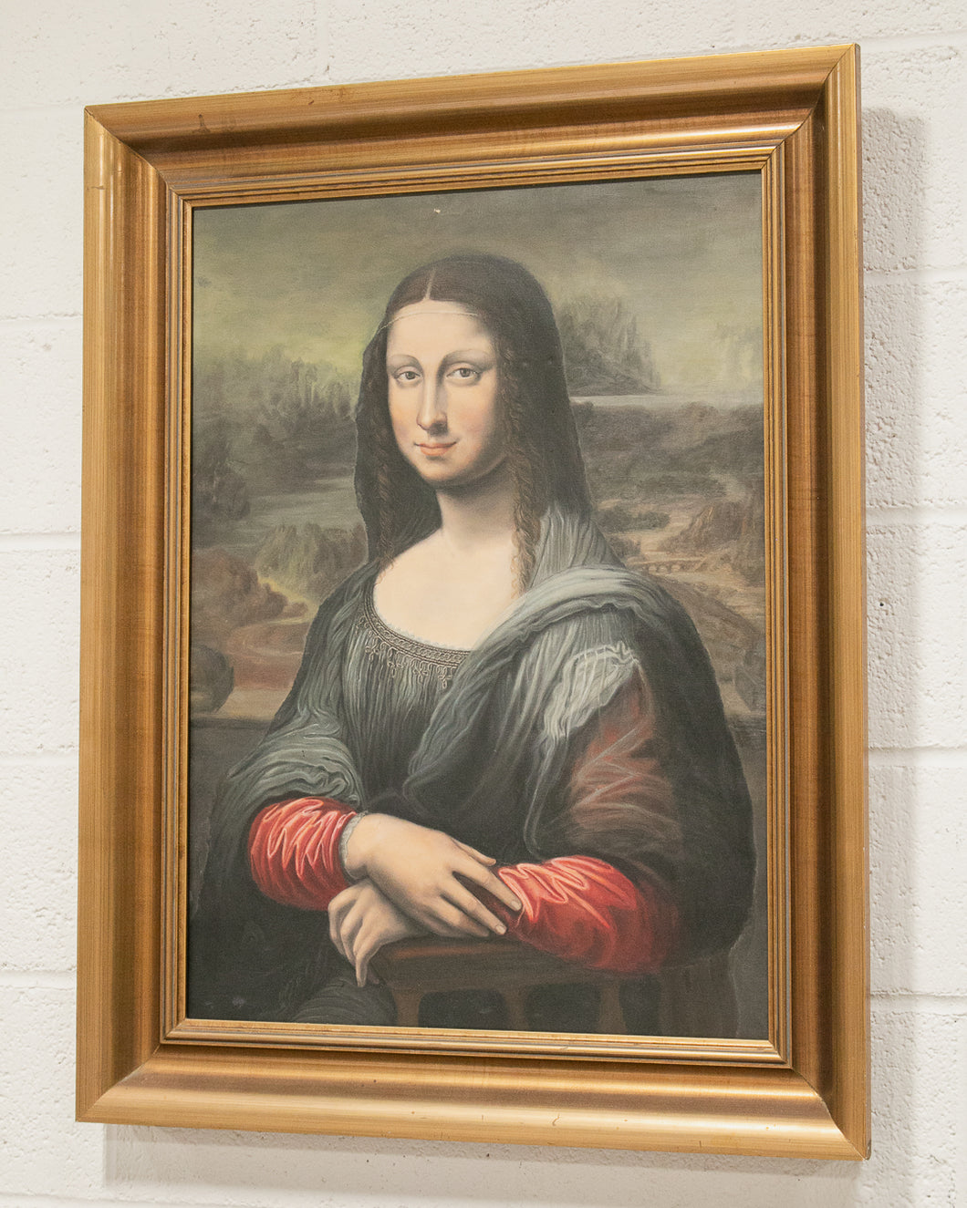 Vintage Oil Painting of Mona Lisa Framed