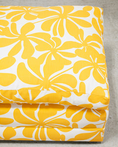 Yellow Flower Dead Stock New Upholstery Ottoman