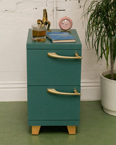 Teal 2 Drawer Nightstand