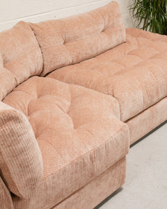 Prima Corner Wedge and Chaise in Belmont Rose