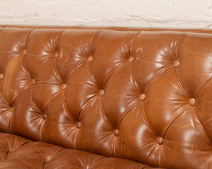 12 Foot Leather Tufted Sofa