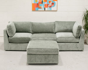 Barney Modular Sofa in Belmont Jade 4 Piece