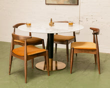 Load image into Gallery viewer, Scandinavian Dining Chair in Gold Velvet
