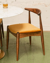 Load image into Gallery viewer, Scandinavian Dining Chair in Gold Velvet
