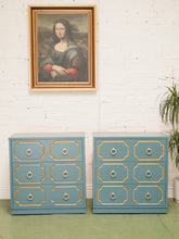 Load image into Gallery viewer, Blue Mid 20th Century Espana Chest in the Style of Dorothy Draper
