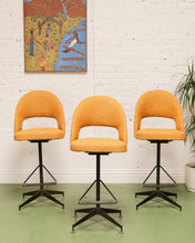 Load image into Gallery viewer, Set of 3 Tangerine Bar Stools
