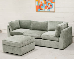 Barney Modular Sofa in Belmont Jade 4 Piece