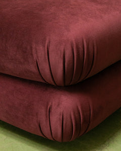 Elodie Velvet 1 Piece Lounger Modular Sectional in Maroon