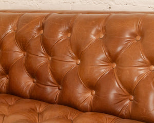 12 Foot Leather Tufted Sofa