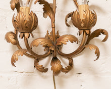 Load image into Gallery viewer, Gold Leaf Italian Sconce
