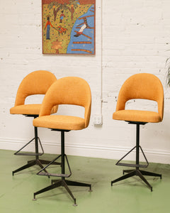 Set of 3 Tangerine Bar Stools