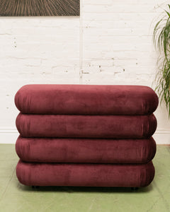 Elodie Velvet 1 Piece Lounger Modular Sectional in Maroon