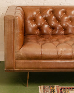 12 Foot Leather Tufted Sofa