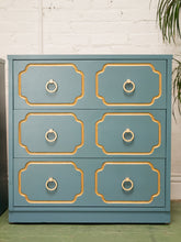 Load image into Gallery viewer, Blue Mid 20th Century Espana Chest in the Style of Dorothy Draper
