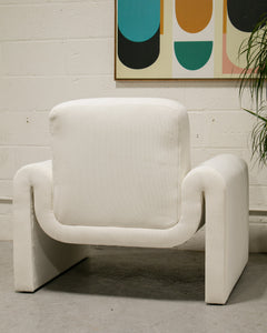 Leyla Lounge Chair in Parallel Ivory