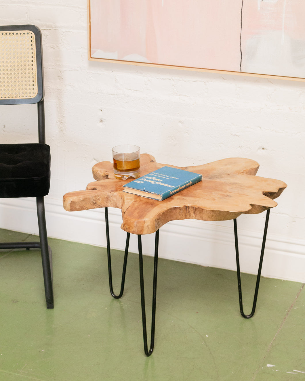 Live Edge Coffee Table with Hairpin Legs