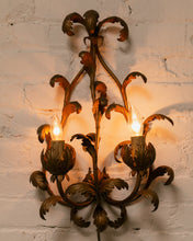 Load image into Gallery viewer, Gold Leaf Italian Sconce
