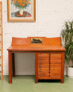 Antique Oak Tailors Desk