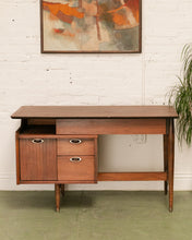 Load image into Gallery viewer, 1960s Mainline for Hooker Furniture Floating Walnut Wood Executive Desk
