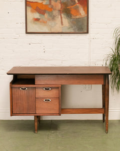 1960s Mainline for Hooker Furniture Floating Walnut Wood Executive Desk