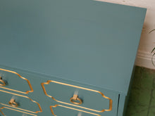 Load image into Gallery viewer, Blue Mid 20th Century Espana Chest in the Style of Dorothy Draper
