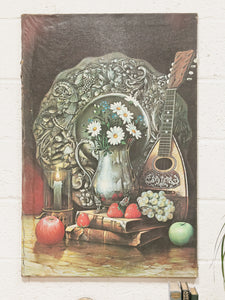 Vintage Still Life Fruits Flowers Print