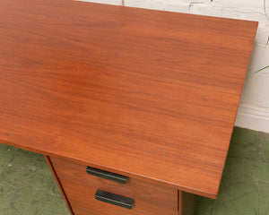 Walnut Restored Executive Mid Century Desk