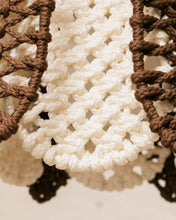 Load image into Gallery viewer, Macrame Brown and Cream Hanging Lamp
