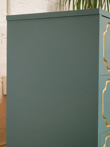 Blue Mid 20th Century Espana Chest in the Style of Dorothy Draper