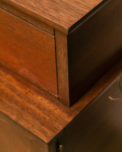 Mid-Century Modern Credenza with Silver  Accent Pulls