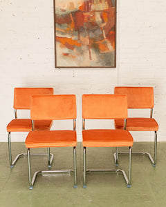 Orange Chrome Cantilever Chair