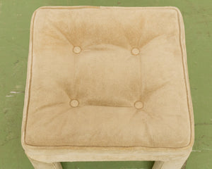 Matcha Green Upholstered Vintage Karl Springer Ottoman