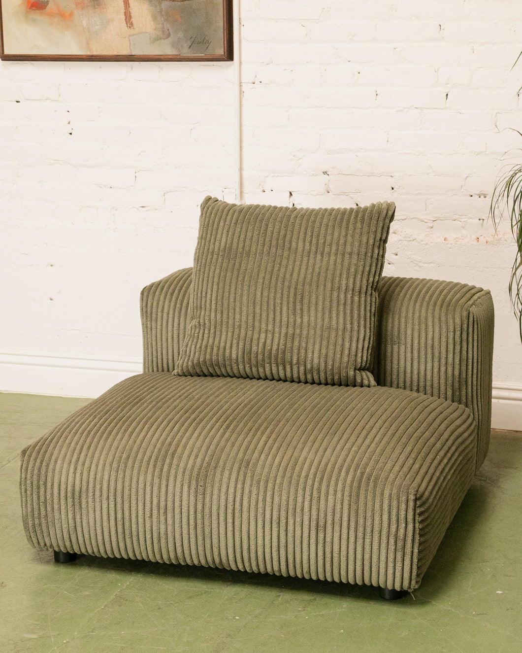 Bailey Single Seat Sofa in Green Corduroy