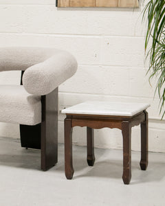 Pair of Marble Mahogany End Tables