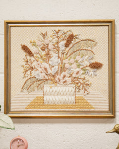 Boho Crewel Embroidered Art