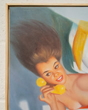 Load image into Gallery viewer, Pinup Oil Painting on The phone Gal
