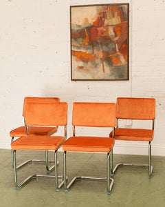 Orange Chrome Cantilever Chair