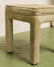 Load image into Gallery viewer, Matcha Green Upholstered Vintage Karl Springer Ottoman
