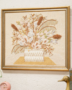 Boho Crewel Embroidered Art