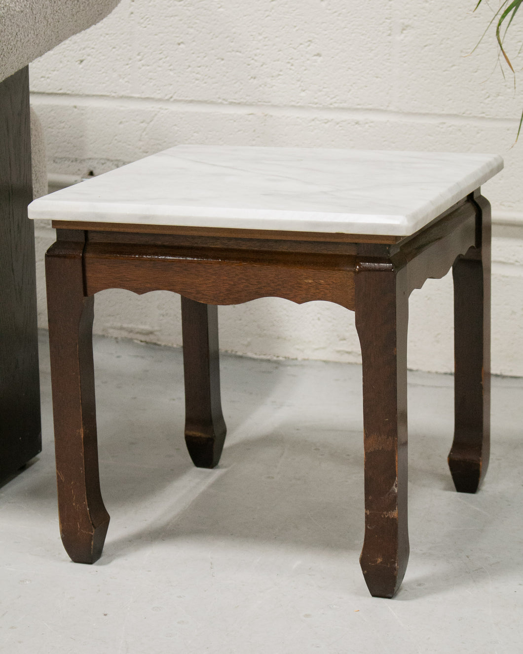 Pair of Marble Mahogany End Tables