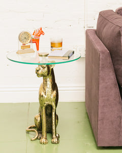 Gold Cheetah Side Table