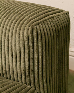 Bailey 2 Piece Loveseat Sofa in Green Corduroy