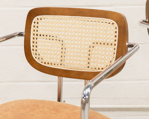 Chrome and Rattan Counter Stool