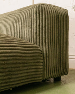 Bailey 2 Piece Loveseat Sofa in Green Corduroy