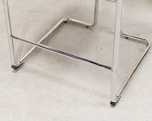 Chrome and Rattan Counter Stool