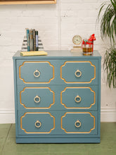 Load image into Gallery viewer, Blue Mid 20th Century Espana Chest in the Style of Dorothy Draper
