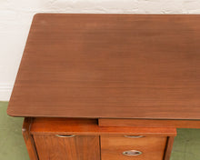 Load image into Gallery viewer, 1960s Mainline for Hooker Furniture Floating Walnut Wood Executive Desk
