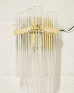 Vintage Brass and Glass Italian Sconce