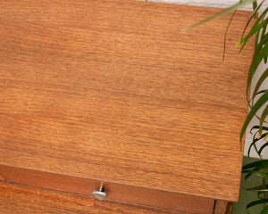 Mid-Century Modern Credenza with Silver  Accent Pulls