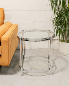 Chrome and Glass Side Table Large